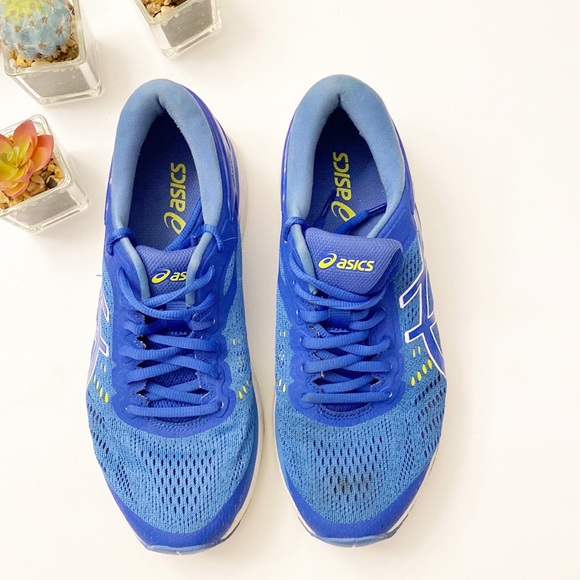 ASICS | Gel Cummulus 24 Blue Lime Green Running Workout Walking Sneakers SIZE 9 - Picture 2 of 7
